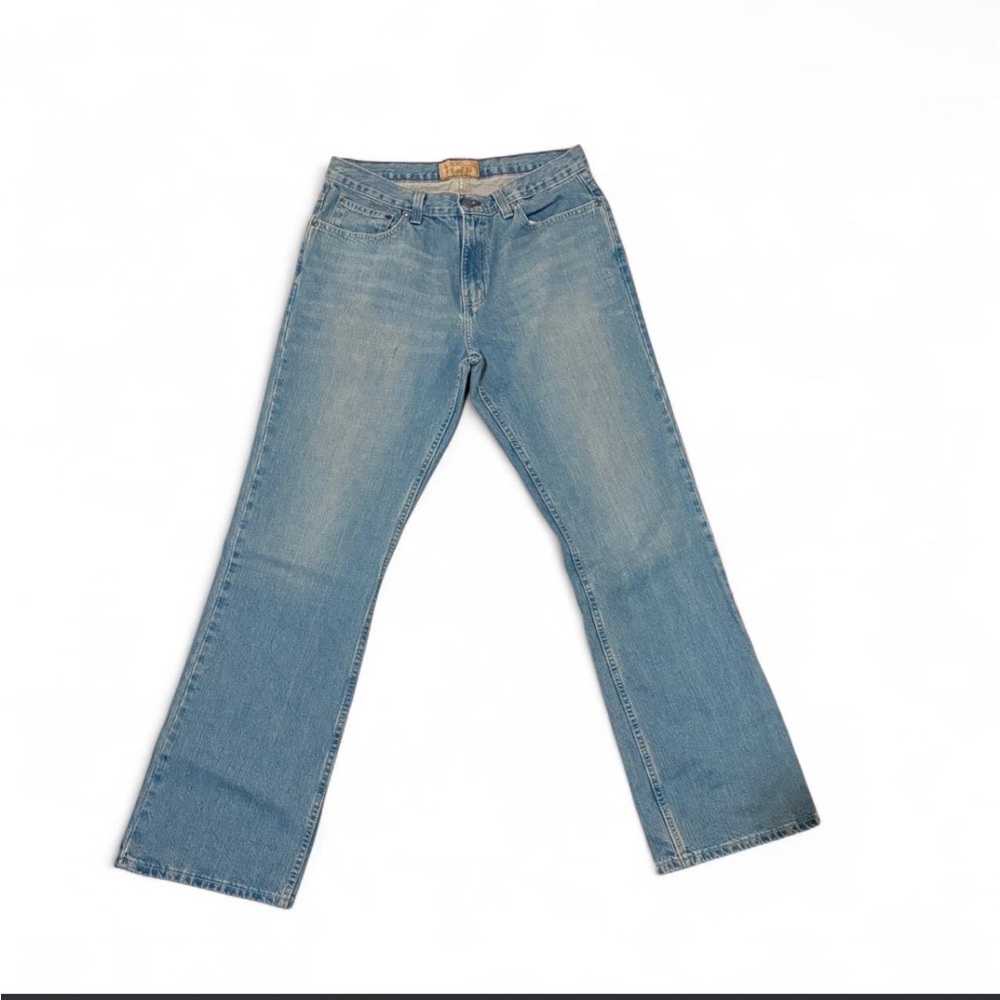 Red camel bootcut jeans